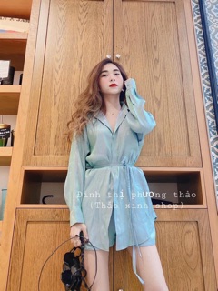 🍀SET SƠ MI XANH + QUẦN SHORT