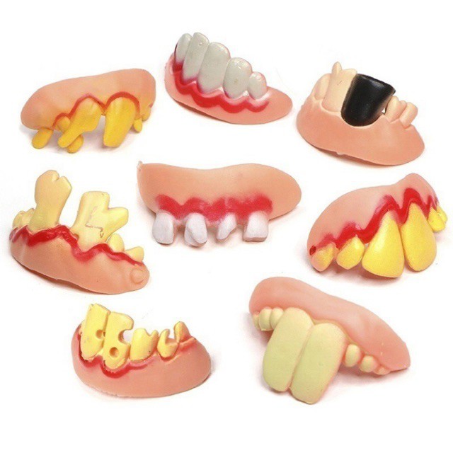 10Pcs Funny Gift Costume Party Jokes Pranks Ugly Gag Fake Teeth Party Fun