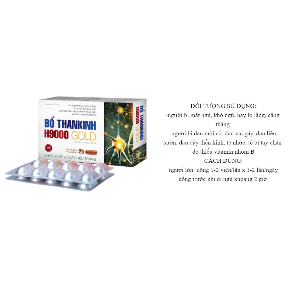 BỔ THẦN KINH H9000 GOLD  - Giảm Đ.au Nhức, Tê Bì Chân Tay