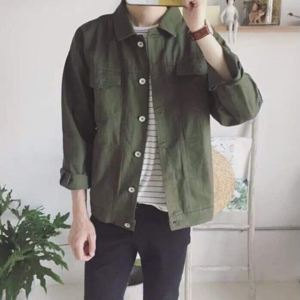ÁO KHOÁC KAKI JEAN NAM ĐẸP THỜI TRANG MỚI NHẤT bao chất siêu chất-A434