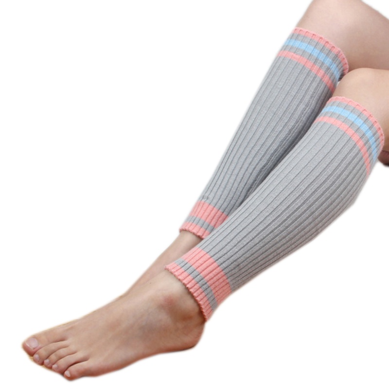 Youyo Vớ Dệt Kim Giữ Ấm Chân Họa Tiết Kẻ Sọc Màu Tương Phản Phong Cách Harajuku Mùa Đông Cho Nữ