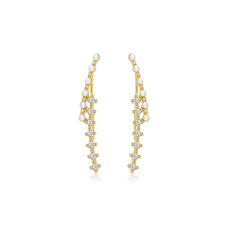 Hoa tai bạc 925 đính ngọc trai giả phong cách Hàn Quốc thời trang