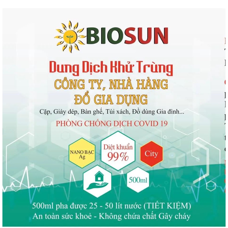 Nước rửa tay khô, dung dịch sát khuẩn, khử mùi nhà vệ sinh, chế phẩm sinh học nano bạc BIOSUN - Happy Life 4U