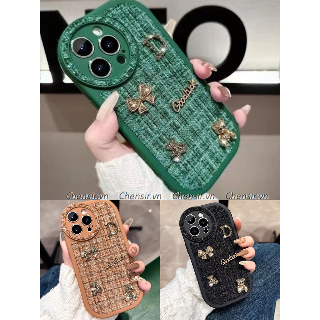 Ốp Điện Thoại Chống Rơi Họa Tiết Gấu Monogram Cho IPhone 7 8 Plus X XS 11 12 13 14 Pro Max Plus