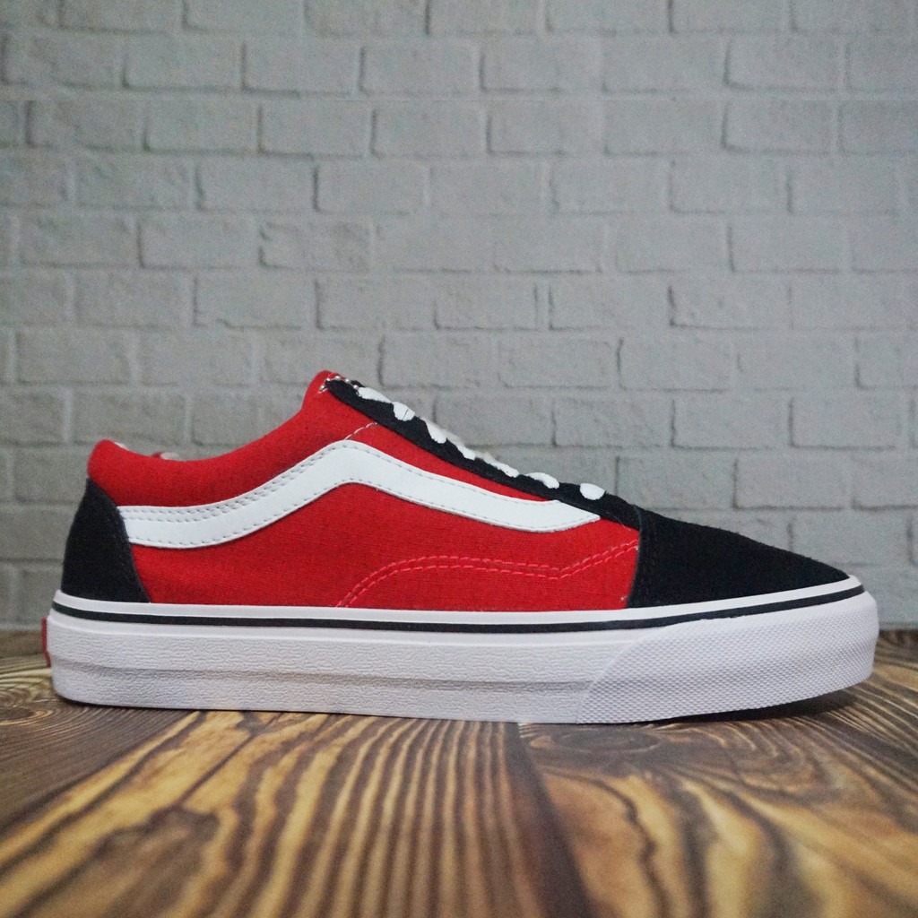 Giày Thể Thao Vans 100% Real Pict Màu Đỏ Đen