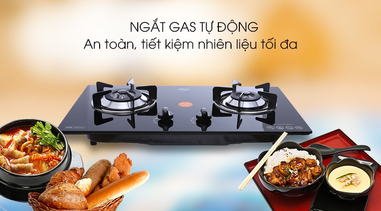 Bếp gas âm Kiwa KW-2607G- hàng trưng bày +Tặng Dây gas,Bếp dùng hệ thống đánh lửa IC nhạy bén, gi