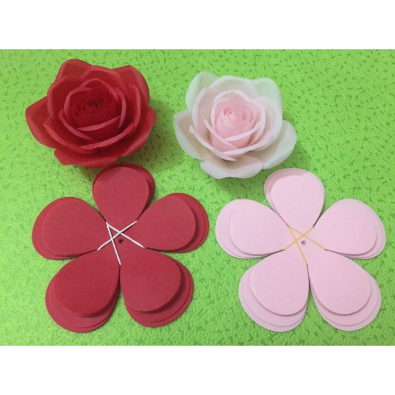 set cánh 10 bông hoa hồng giấy can