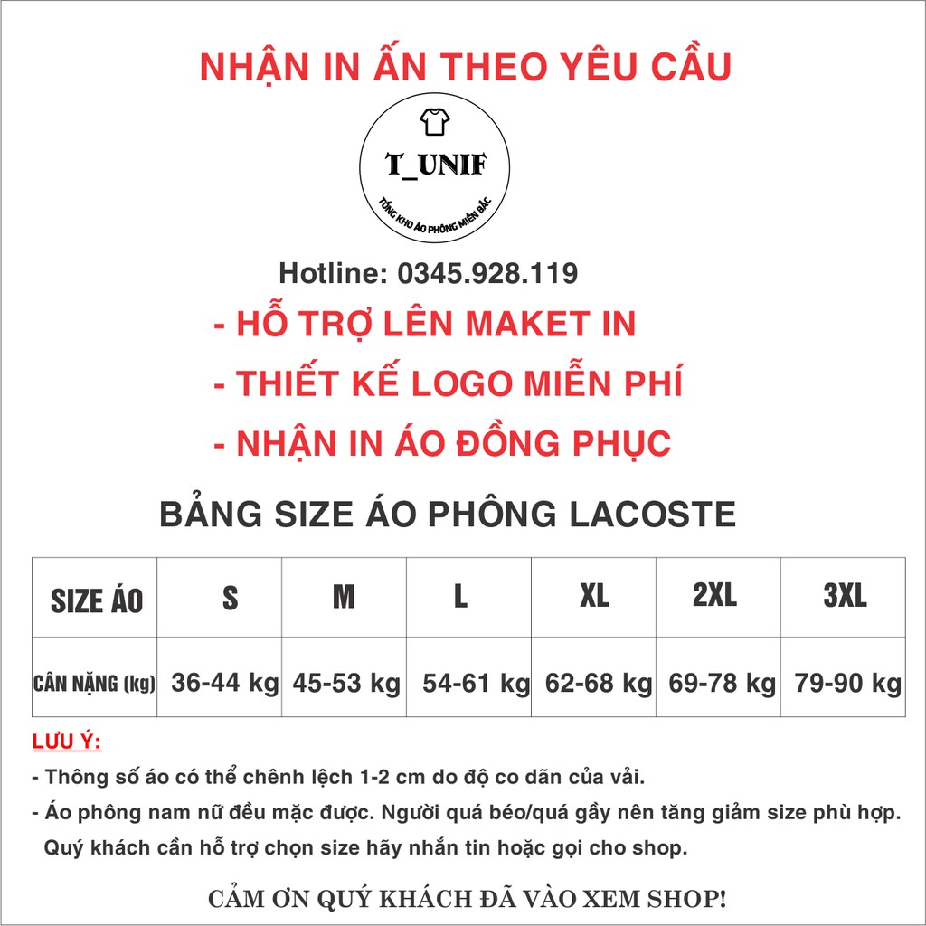 Áo Polo màu Đen chất liệu Lacoste Thể Thao mềm mịn thoáng mát – Áo thun Nam Nữ có cổ. Nhận IN ẤN theo yêu cầu.