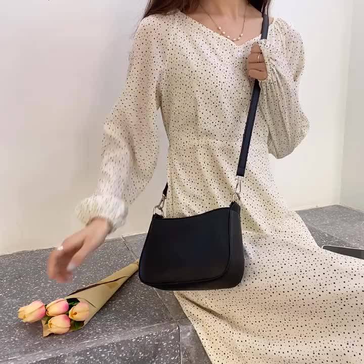 TÚI XÁCH NỮ ĐEO VAI KẸP NÁCH DA TRƠN DÂY DA KÈM XÍCH TRẮNG SIÊU HOT.