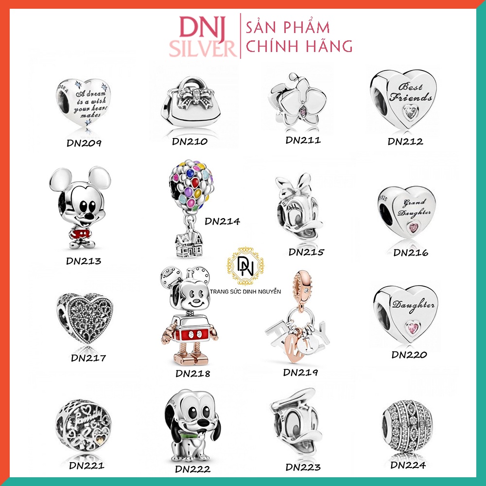 Charm bạc 925 cao cấp, bộ tổng hợp các mẫu charm bạc DNJ để mix vòng charm - Bộ sản phẩm từ DN209 đến DN224