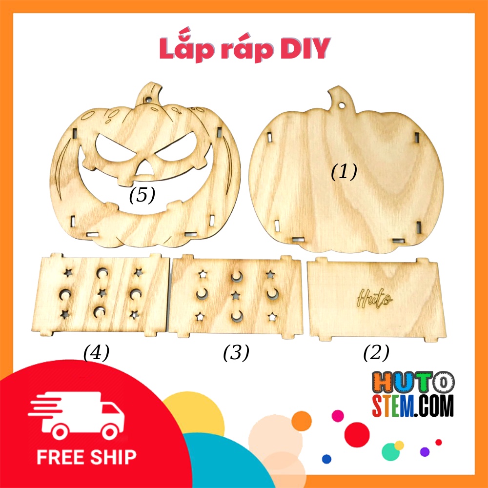 Hộp Bút Halloween, Đèn Lồng Halloween, Hộp Bút Tô Màu Trang Trí Halloween