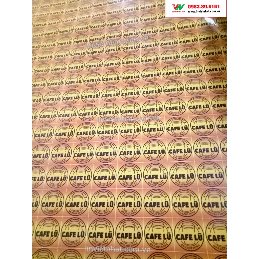 Decal dán, nhãn dán, sticker_ CHỐNG THẤM NƯỚC_ Tem loại 4cm, 5cm _Siêu rẻ