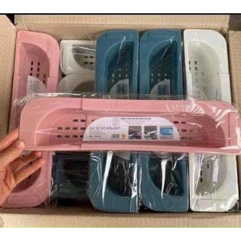 Kệ nhựa gác bồn rửa chén co giãn rút gọn đa năng nhựa Việt Nhật -  Giá để đồ rửa chén bát gấp gọn gác cạnh bồn