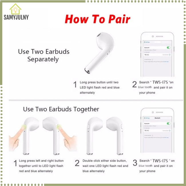 Tai Nghe Thể Thao Không Dây Famy i7 Tws Kết Nối Bluetooth 5.0 Kèm Hộp Sạc