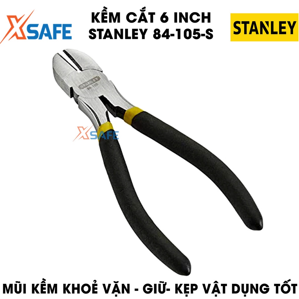 Kềm cắt STANLEY thép hợp kim cứng Kìm Stanley tay cầm bọc nhựa êm ái, được phủ lớp chống gỉ, bền bỉ - Chính hãng