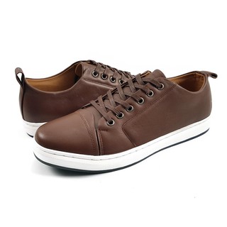 Giày Sneaker Nam Đẹp Da Bò Nguyên Tấm Dáng Đẹp Mạnh Mẽ Trẻ Trung (Nâu) Ensado SN05MC
