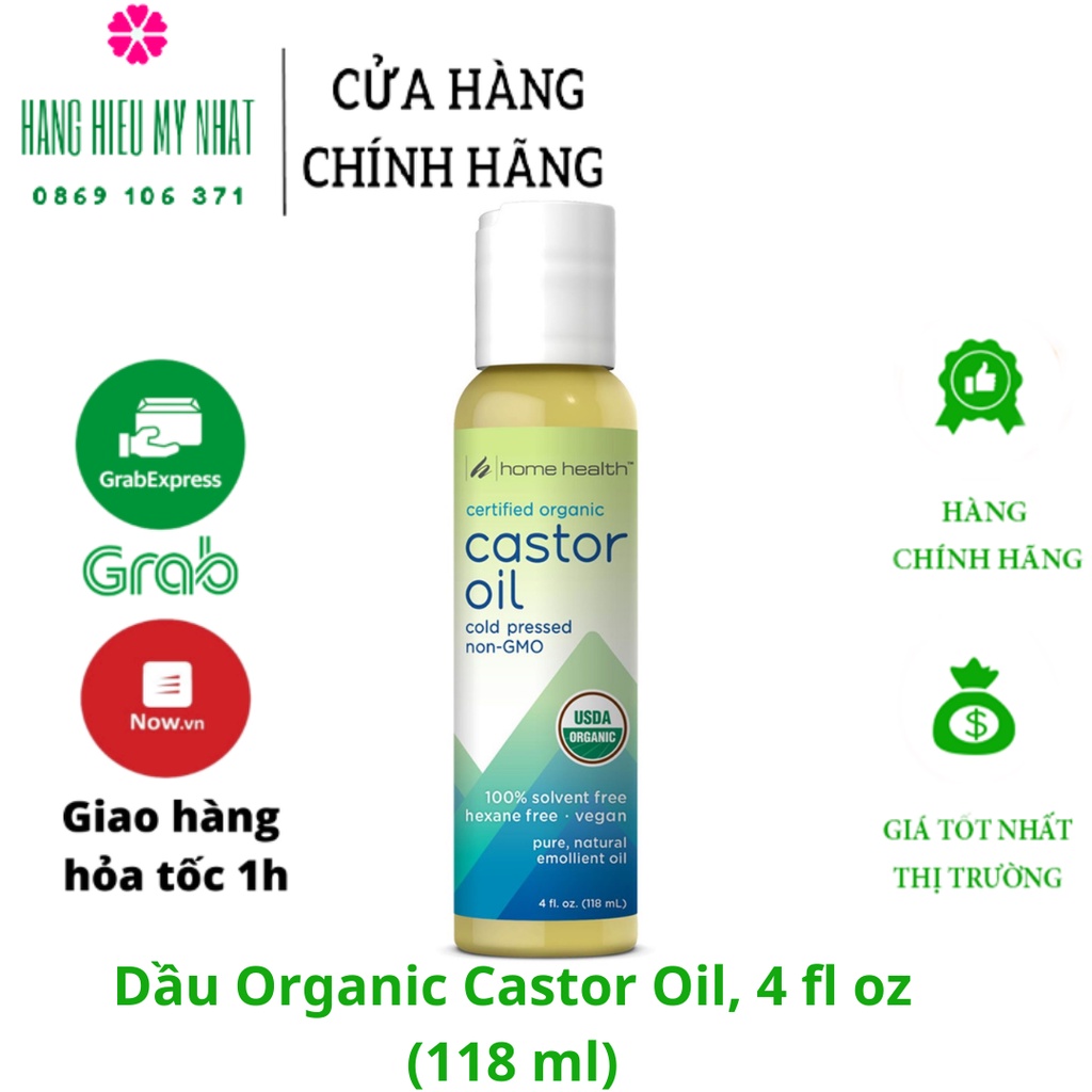 Dầu Organic Castor Oil, 4 fl oz (118 ml)