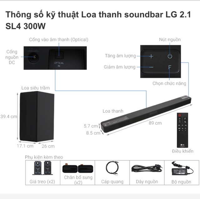 Loa thanh LG 2.1-SL4-300W