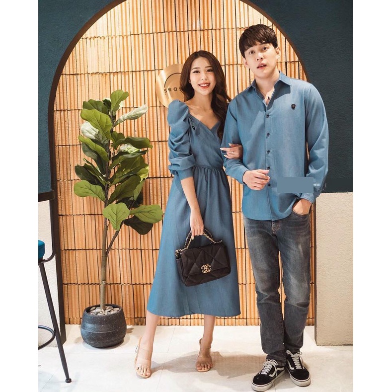 SET ĐỒ ĐÔI – áo sơ mi nam váy nữ HÀN QUỐC ( Ảnh thật )
