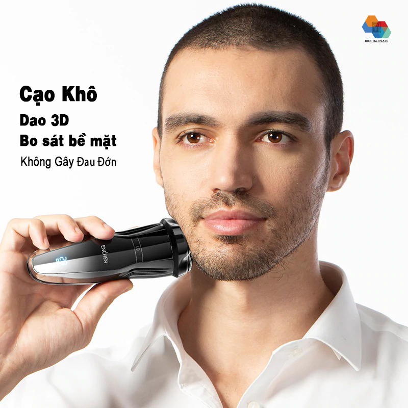 Máy Cạo Râu Kháng Nước Enchen Gentleman 5s Chuẩn Ipx7, Cạo Khô Và Cạo Ướt An Toàn, Thời Gian Sử Dụng 150 Phút - 3 Tháng