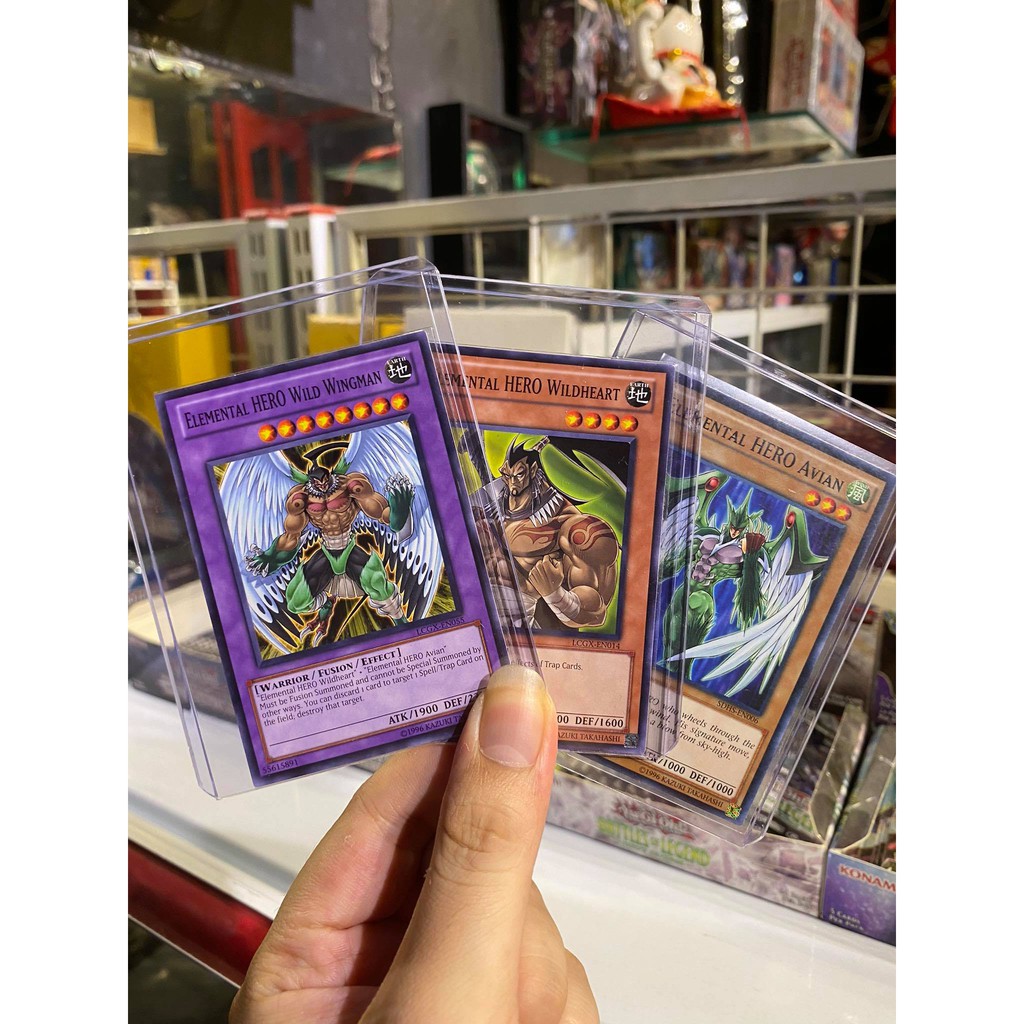 Lá bài thẻ bài Yugioh Combo Elemental HERO Wild Wingman - Tặng bọc bài nhựa bảo quản
