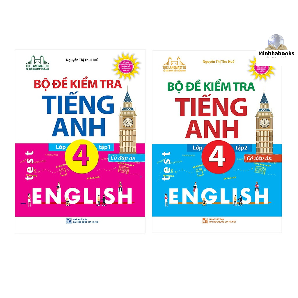 Sách - Combo Bộ Đề Kiểm Tra Tiếng Anh Lớp 4 Tập 1 + Tập 2 Có Đáp Án