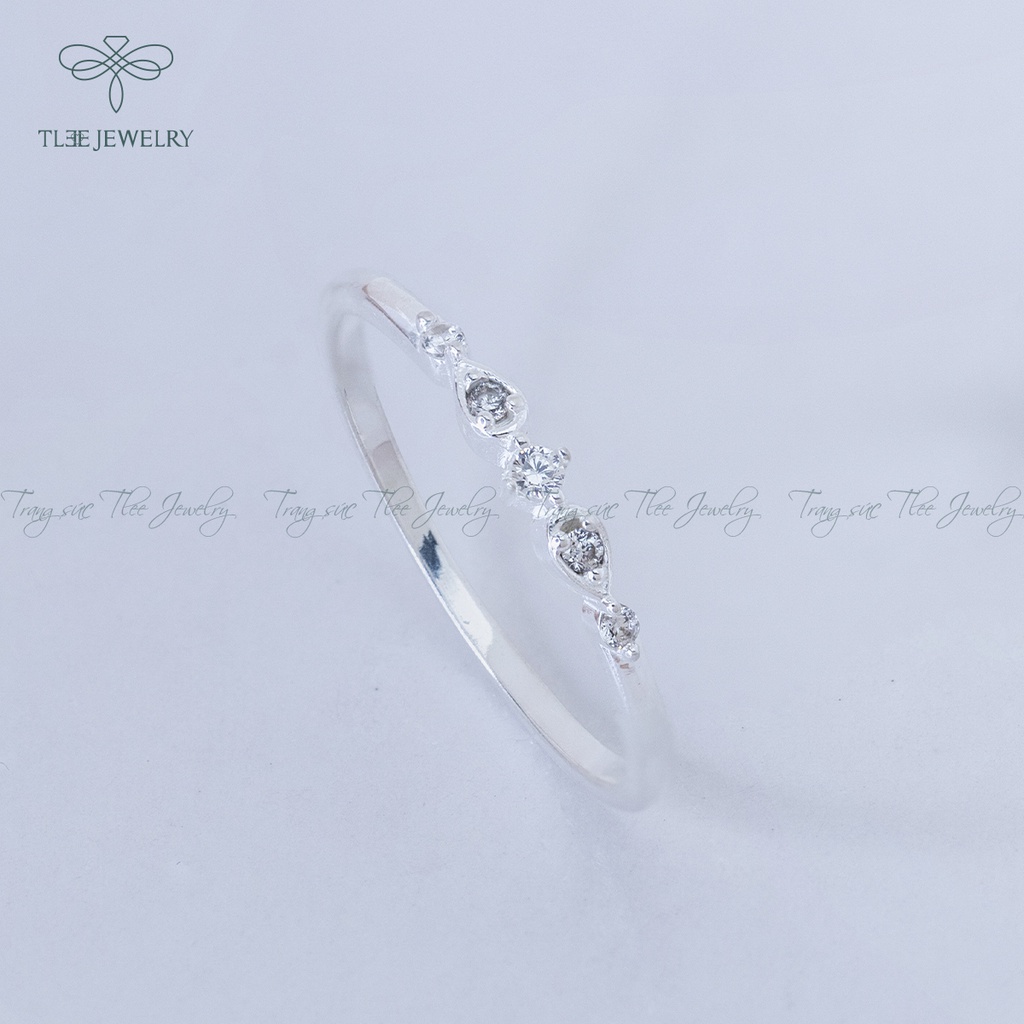 Nhẫn bạc nữ TLEE đính đá Almira mini NCJ A0123