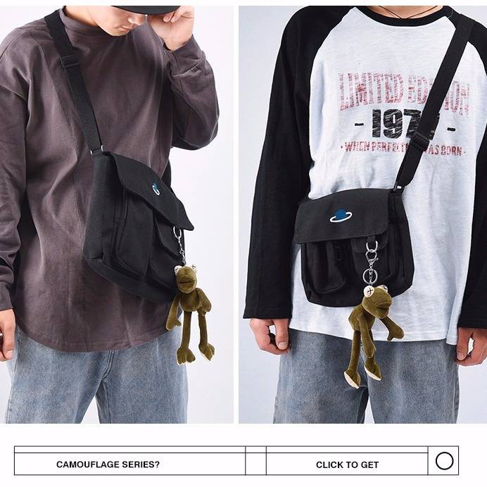 Túi xách Satchel Túi thư giãn Nhật Bản Canpack Shoulder Bag Street Fashion Thể thao Hip Hop Messenger Bag Ins Tide Gói n