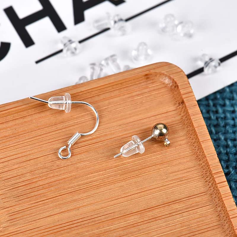 Set 1000 Nút Chặn Bông Tai 4mm Mềm Mại Thay Thế An Toàn DIY