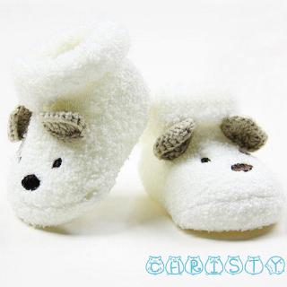 Giày bông phối lông nhung hình gấu dễ thương cho em bé sơ sinh