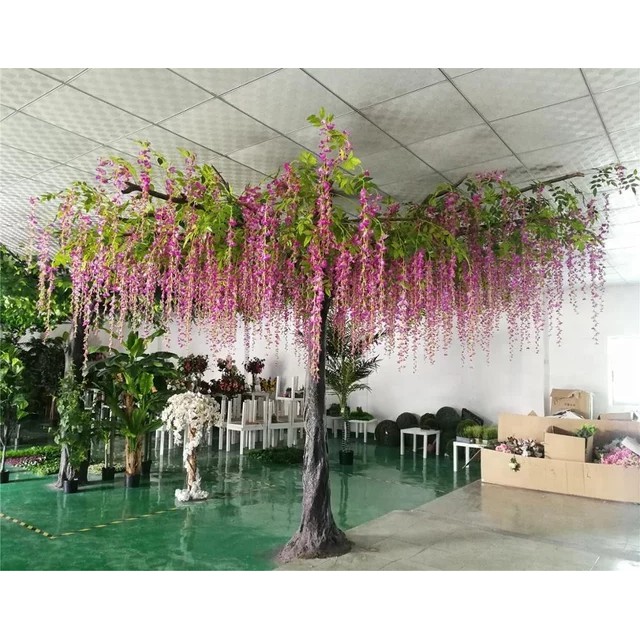 🎋Hoa Tử Đằng loại mỏng dài 110cm - cành hoa giả làm cây, trang trí giàn