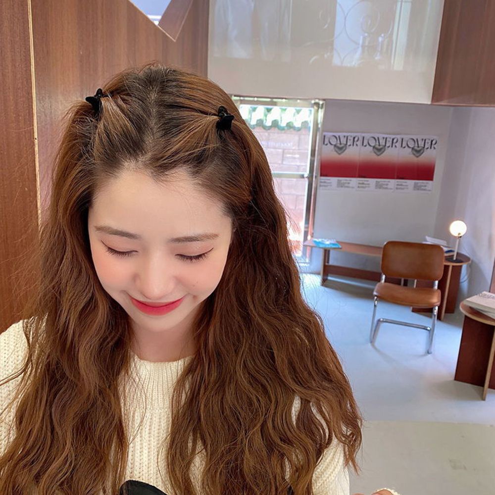 Kẹp tóc hình trái tim bằng vải phong cách Hàn Quốc dễ thương thời trang cho nữ