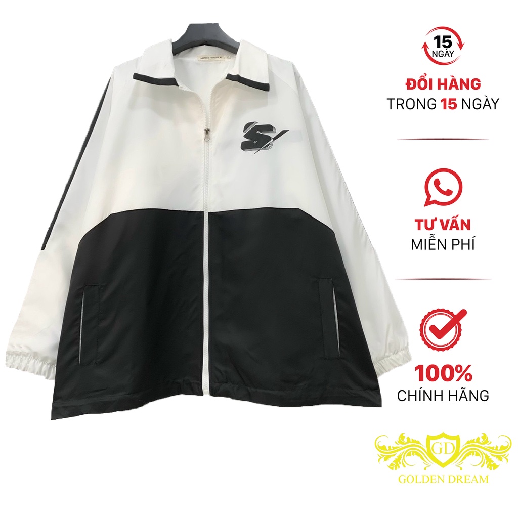 Áo Khoác Dù 2 Lớp SWEEDER Nam Nữ Phối màu Đen - Trắng Unisex Form Rộng r Jacket GOLDEN DREAM P799