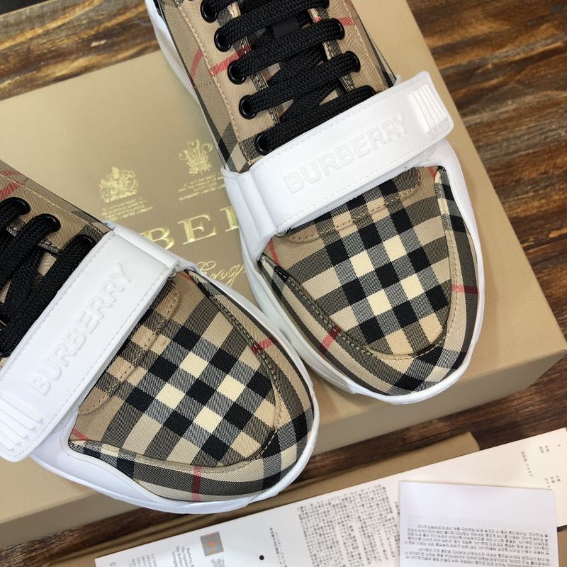 Giày thể thao nam đế cao mặt giày thiết kế họa tiết kẻ caro Burberry BBR