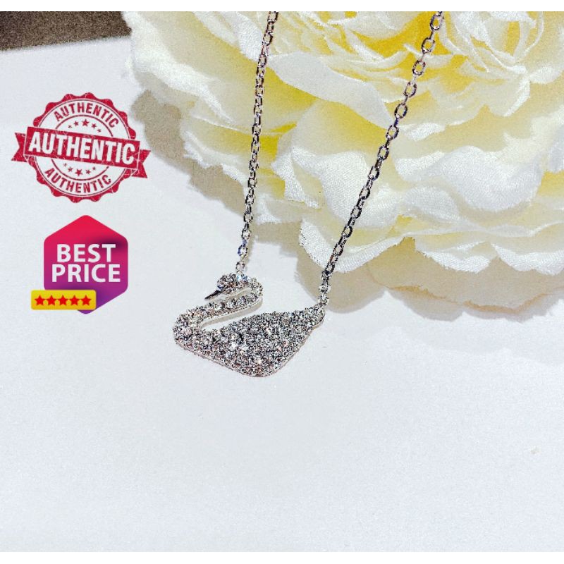 Dây Chuyền Nữ Swarovski Swan Pendant, White, Rhodium Plated Thiên Nga