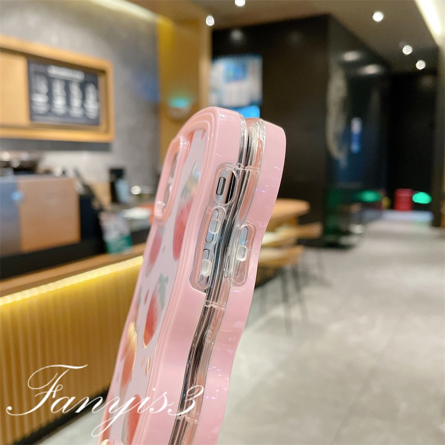 Ốp Điện Thoại Dẻo Trong Suốt Họa Tiết Hoạt Hình Dâu Tây Dễ Thương Cho iPhone 13 12 Mini 13 12 11 Pro Max X XR Xs Max