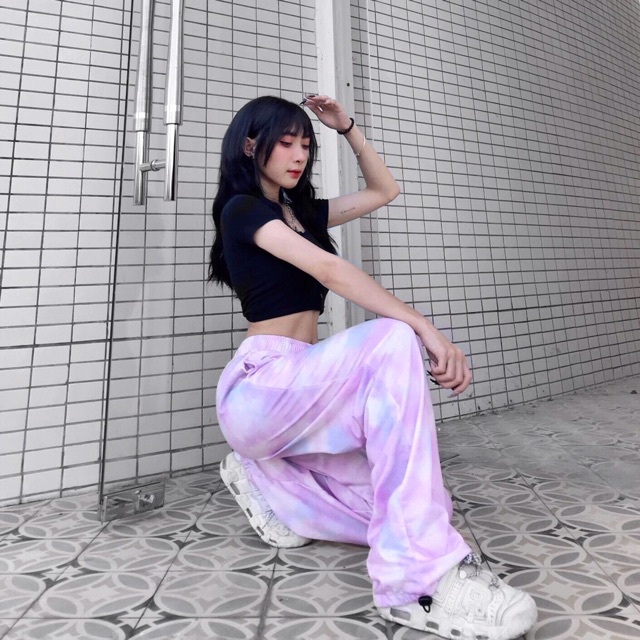 Quần Long Pants 3D Loang Cloud Ảnh Thật(Suông_Dây Rút Tự Điều Chỉnh)