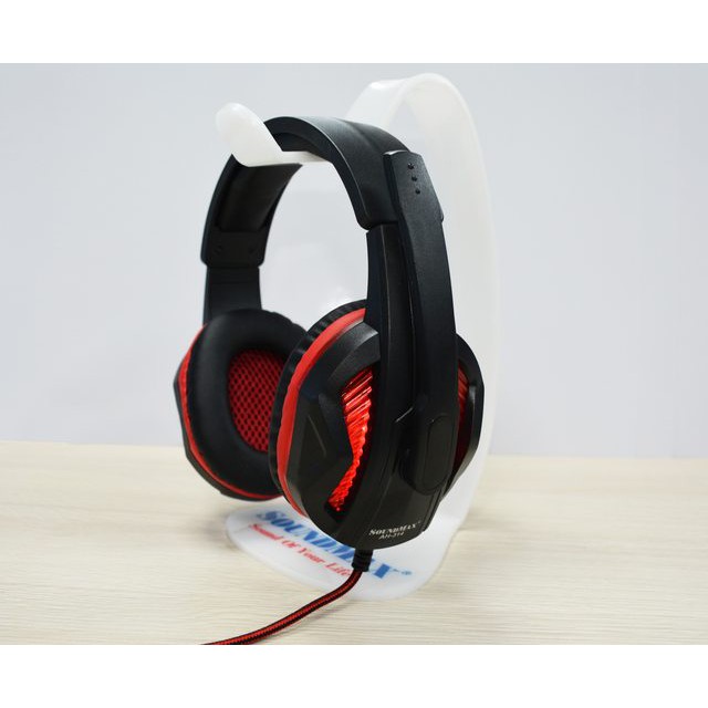 Tai nghe Gaming SoundMax AH314 màu đỏ có LED, có Micro : "Quỷ đỏ" trỗi dậy