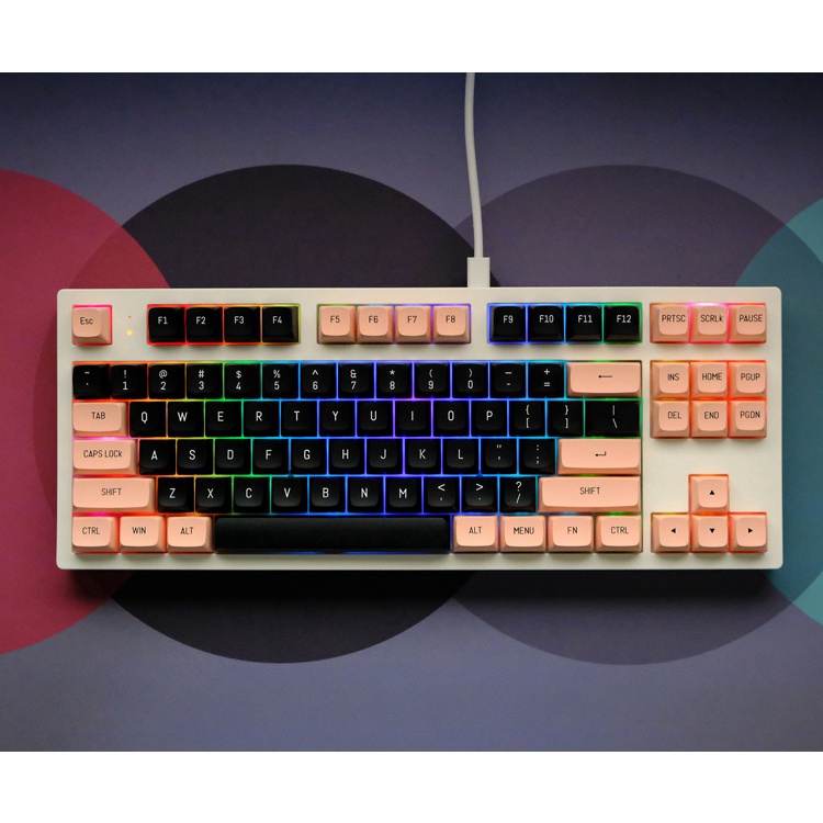 BỘ KEYCAP MDA PBT 150 PHÍM MÀU BLACK PINK, IN DOUBLE SHOT,FONT HỖ TRỢ NHIỀU LAYOUT