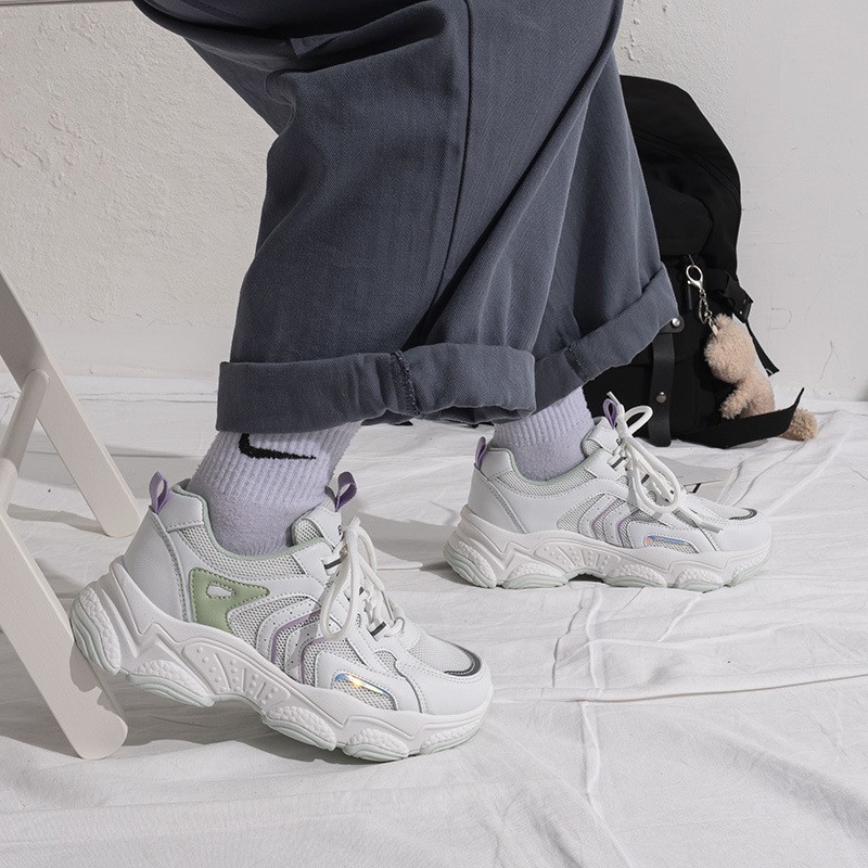 Giày Thể Thao Phối Lưới Màu Trắng Phong Cách Hàn Quốc Thời Trang Mùa Hè Hàng Mới Dành Cho Bạn Nữ 2021 | BigBuy360 - bigbuy360.vn