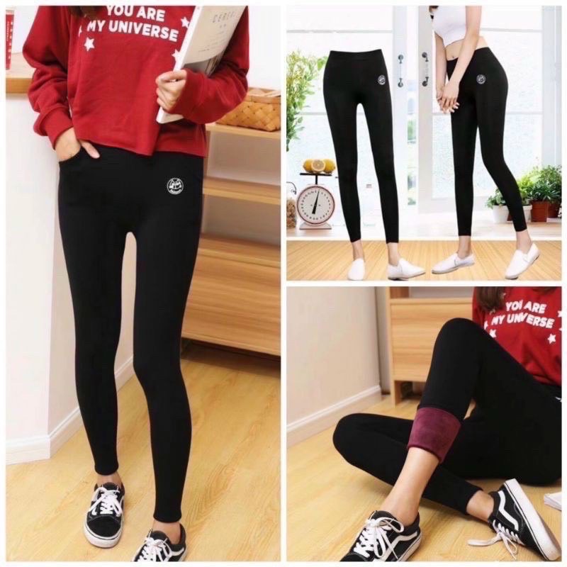 (minqate) Quần Legging Mèo Hàng Quảng Châu 2 Màu Đen Xám Lót Lông