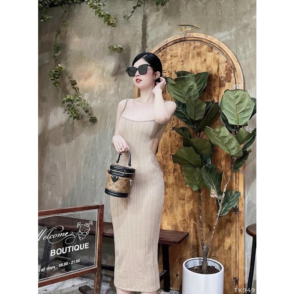 ĐẦM BODY KHOÉT EO CUT EO THUN GÂN SỌC NỔI CAO CẤP XBGIMI (Kèm ảnh thật)