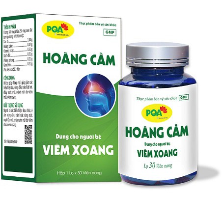 PQA Hoàng Cầm Hộp 30 Viên Nang, Dùng Cho Người Viêm Xoang, Viêm Mũi Dị Ứng, Chảy Nước Mũi