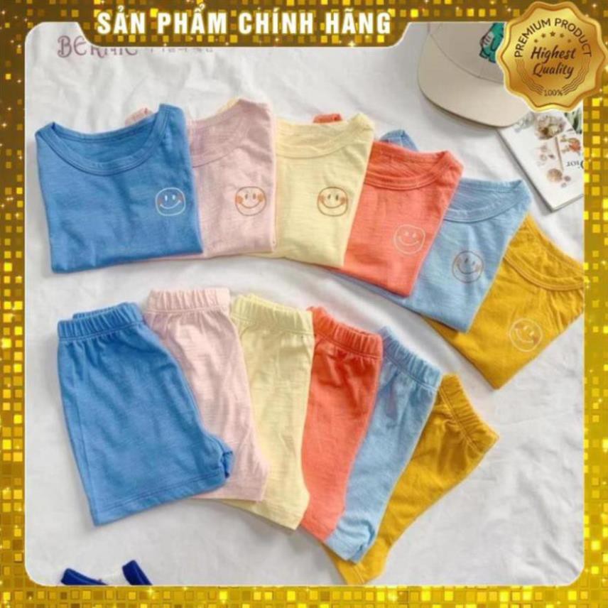 Bộ cotton xước hình mặt cười cho bé💖hàng loại đẹp💖 bộ unisex bé trai bé gái