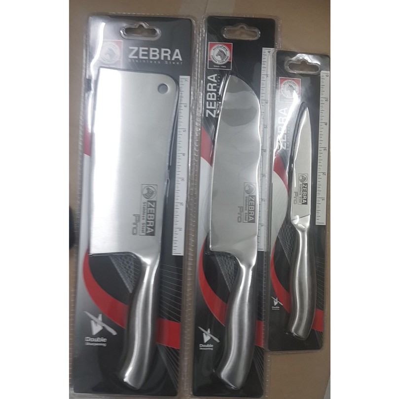 Bộ 3 dao inox 304 nguyên khối cao cấp Zebra Pro II Thái Lan.