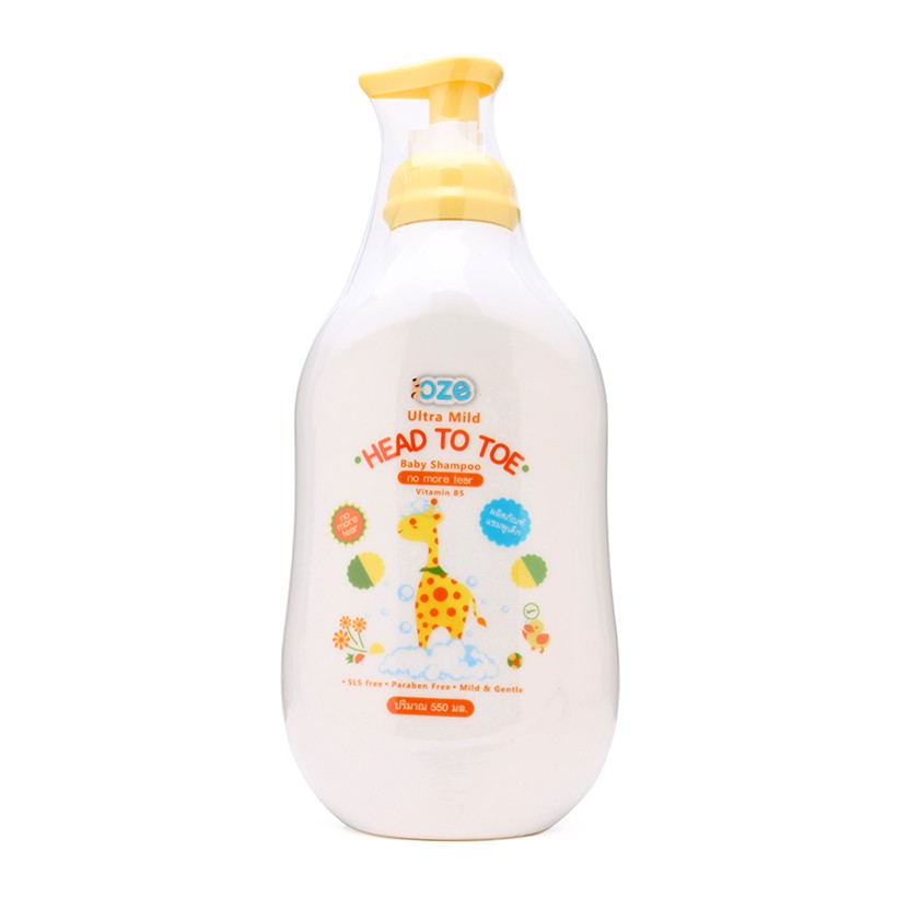 Sữa Tắm Gội Trẻ Em OZE Ultra Mild Head To Toe 550ml hàng chính hãng (an toàn cho trẻ )