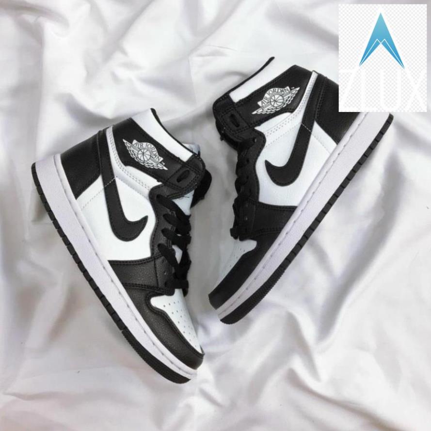 🤖 Giày Sneaker Nike Jordan Panda Cổ Cao, Giày JD1 Thời Trang Nam Nữ Đen Trắng Bằng Da Cao Cấp -nh3 ? ! 🤖