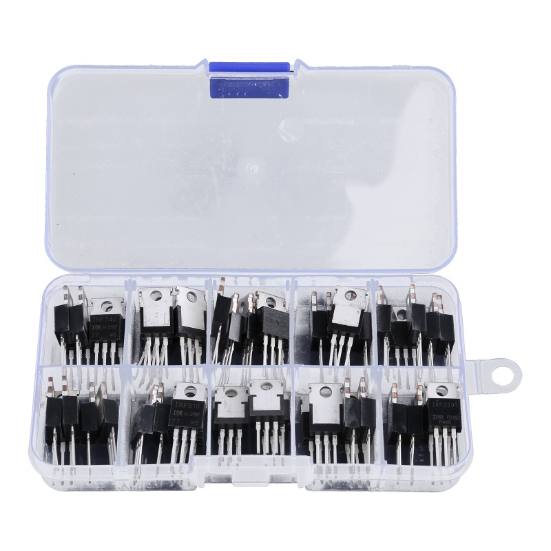Set 50 Linh Kiện Bán Dẫn IRF640 IRF740 IRF840 IRF 520 IRF530 IRF540 IRF3205 IRF9540 Irf44 IRF510 10Values