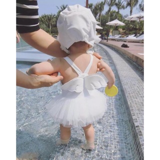 Đồ bơi cho bé gái kèm mũ hàng có sẵn