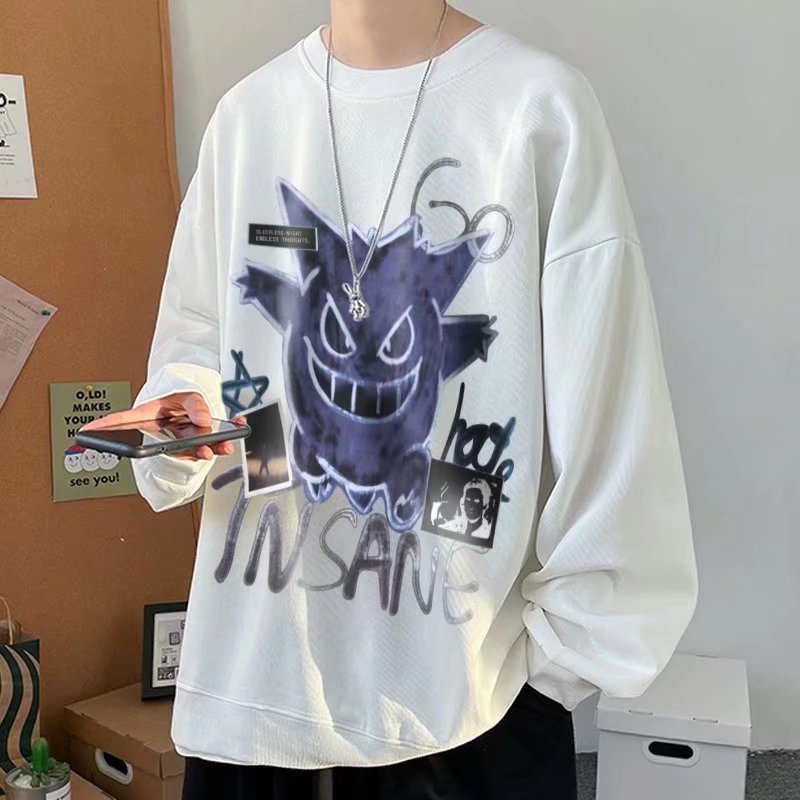 Áo nỉ nam dài tay cổ tròn dáng rộng m-8xl thời trang